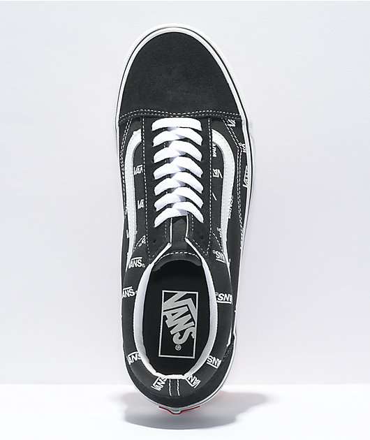 Vans Old Skool Logo Black White Skate Shoes Zumiez