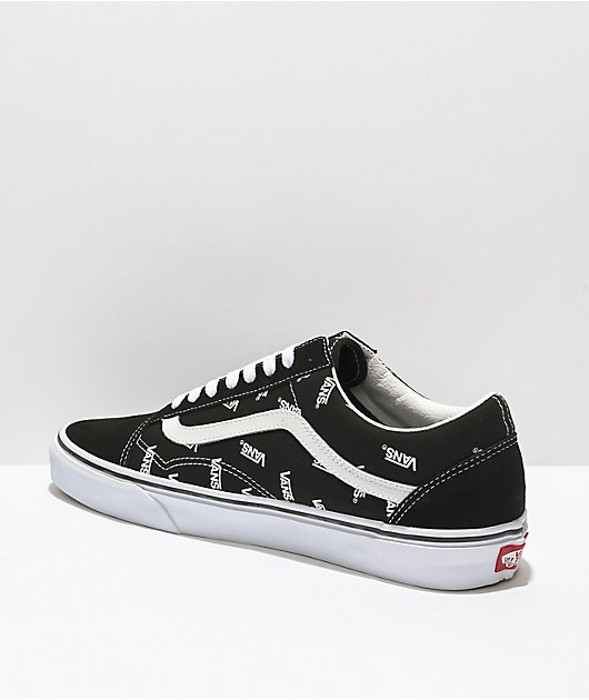 White vans with black hotsell vans logo