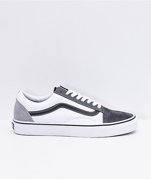 Gray and top white vans shoes