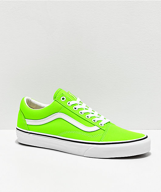 Vans Old Skool Neon Gecko Green & White Skate Shoes