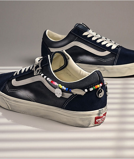 Vans Old Skool Paris Night Distressed Blue Skate Shoes
