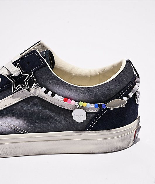 Vans Old Skool Paris Night Distressed Blue Skate Shoes