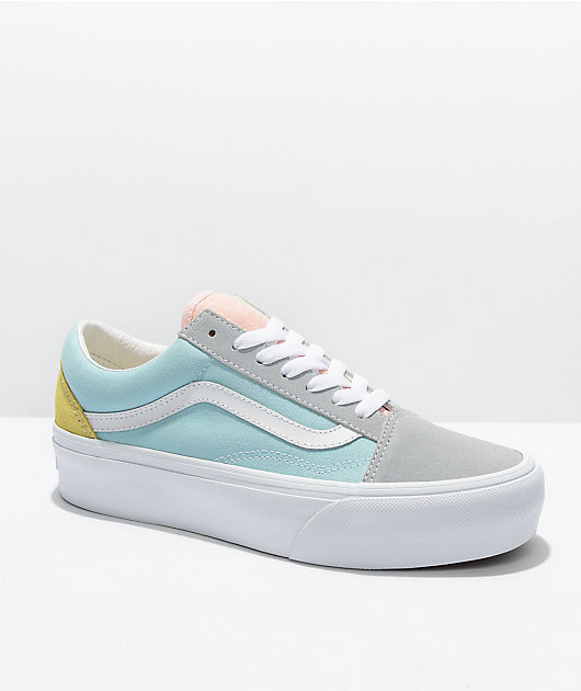 Vans Old Skool Pastel Colorblock Platform Shoes Zumiez