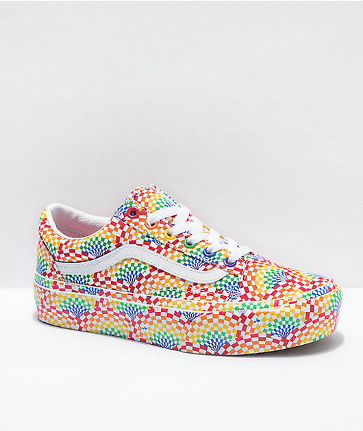 pride vans old skool rainbow skate shoe