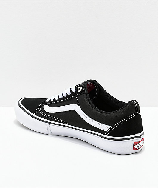 Vans Old Skool Pro Black & White Skate Shoes | Zumiez