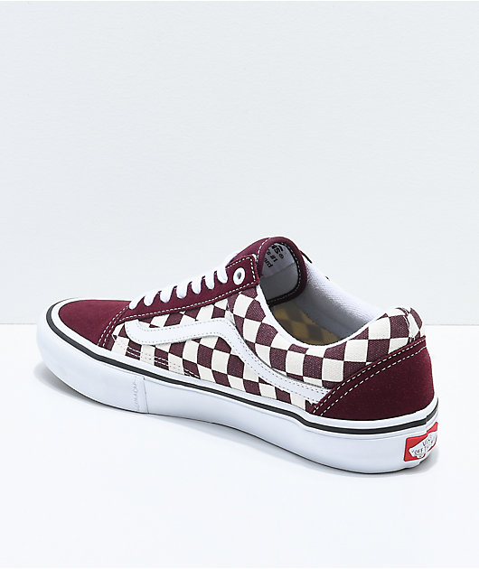 Pink and white checkered vans old skool best sale