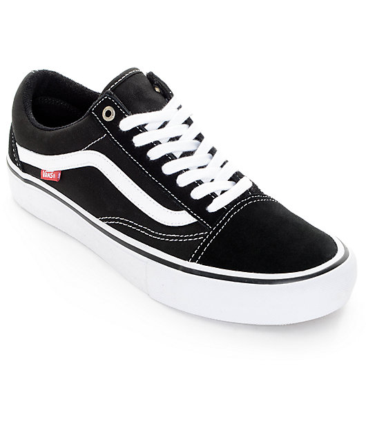 Vans Old Skool Pro zapatos de skate blanco y negro (hombre) | Zumiez