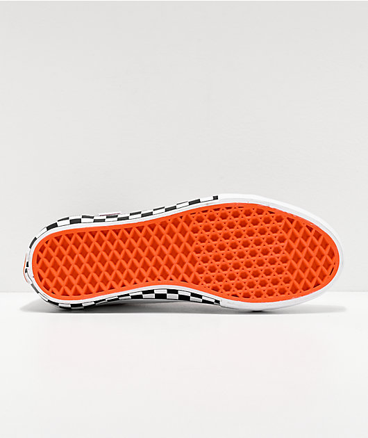 Vans Skool Pro zapatos skate blancos y anaranjados de cuadros