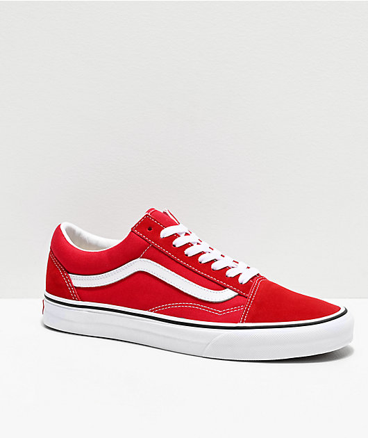 Vans Old Skool Racing Red White Skate Shoes