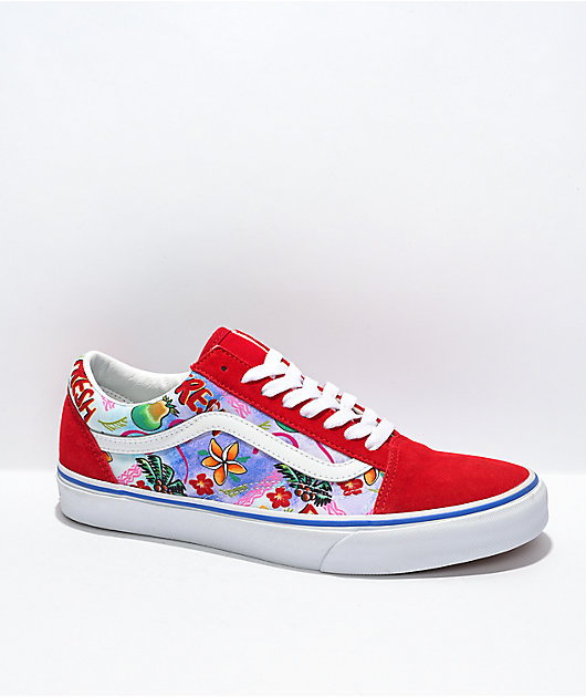 Vleien lijn ontploffen Vans Old Skool Racing Red & White Skate Shoes