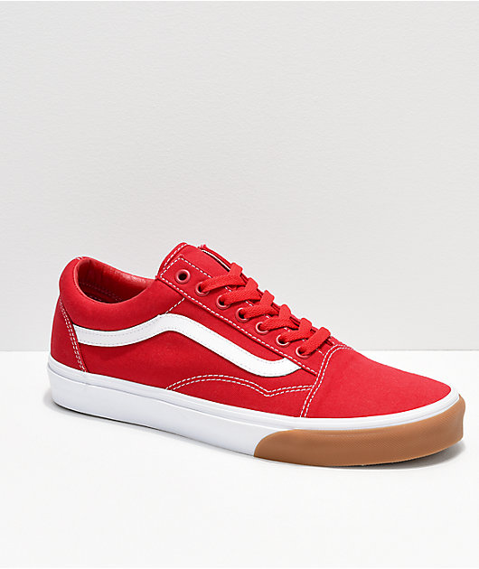 Vans Skool Red, White Skate Shoes