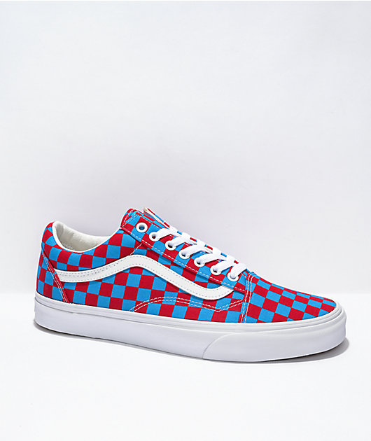 Fejl Samuel kontanter Vans Old Skool Red & Blue Checkered Skate Shoes