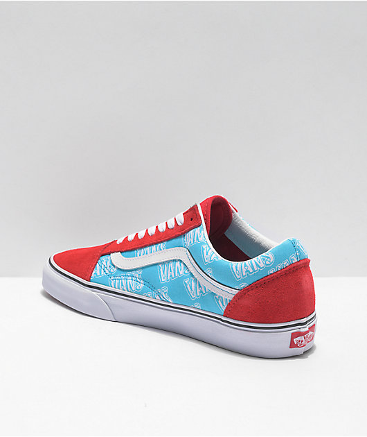 Blue white and red vans best sale