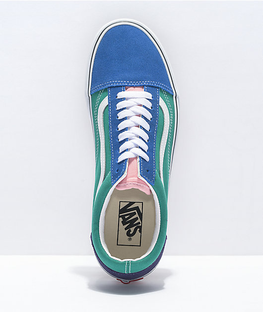 Vans Old Skool Retro Court zapatos de skate blancos y multicolor