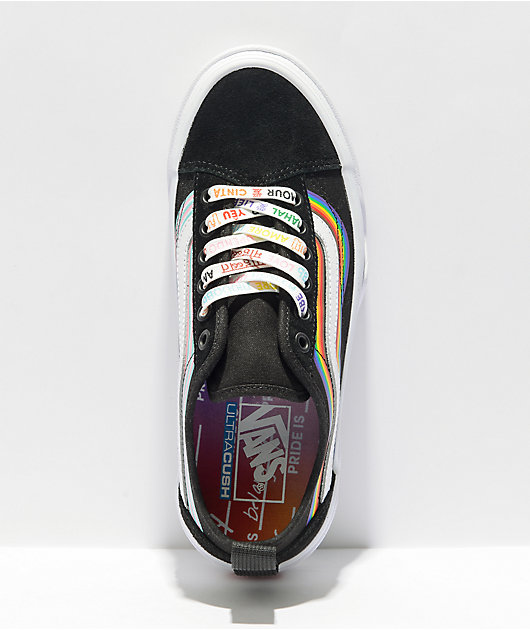 Vans Old Skool Sentry Pride Black White Platform Shoes Zumiez