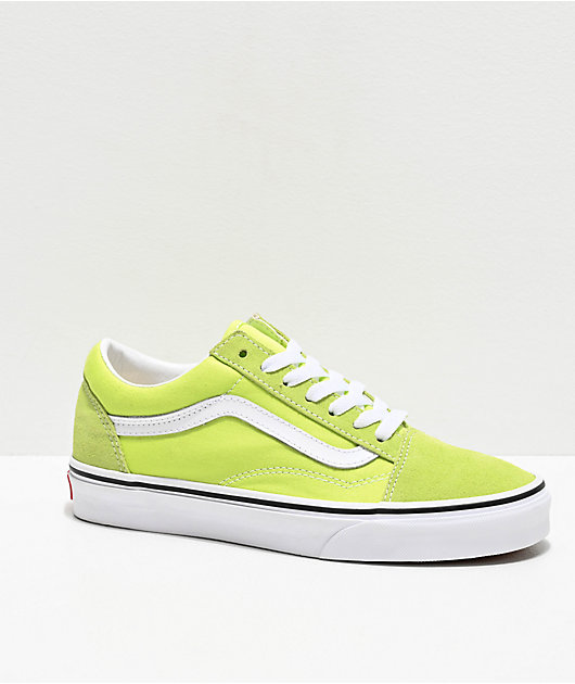 vans old skool scarab green & white skate shoes