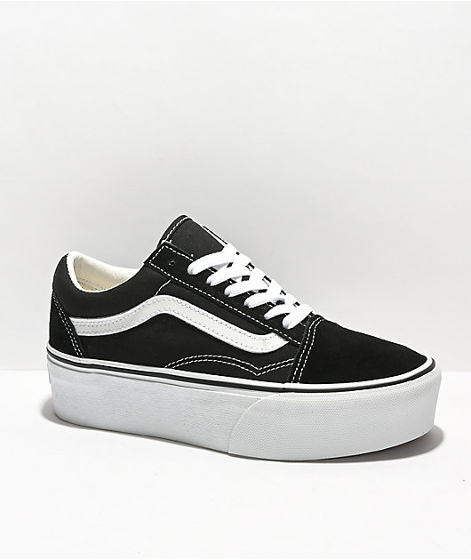 Vans negros store de plataforma