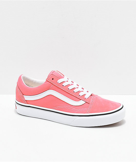 vans pink and white shoes