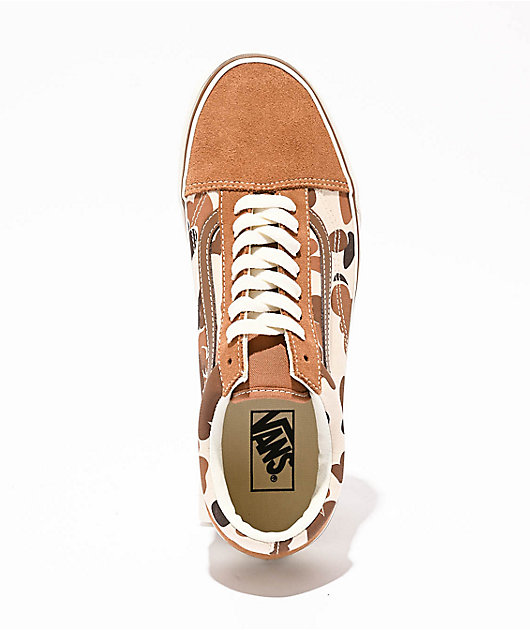 Vans Old Skool Tan & Camo Skate Shoes