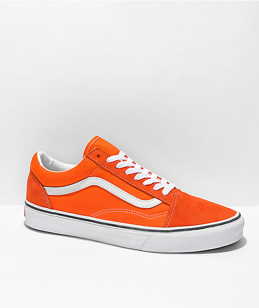 Vans Old Skool Tiger Orange White Skate Shoes Zumiez