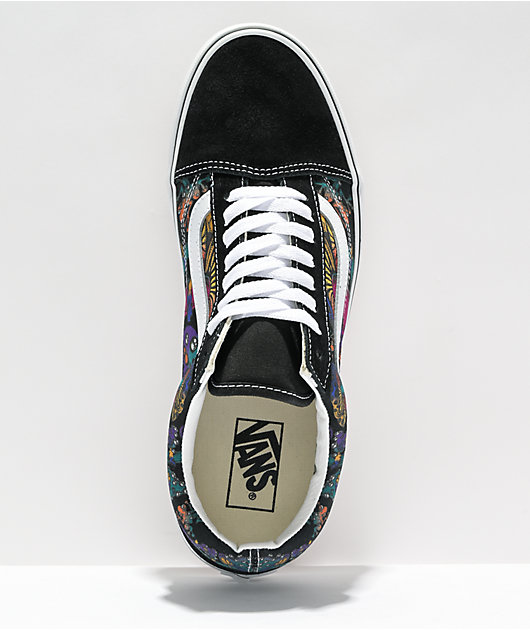 Vans Old Skool Trippy Drip zapatos de skate negras y blancas