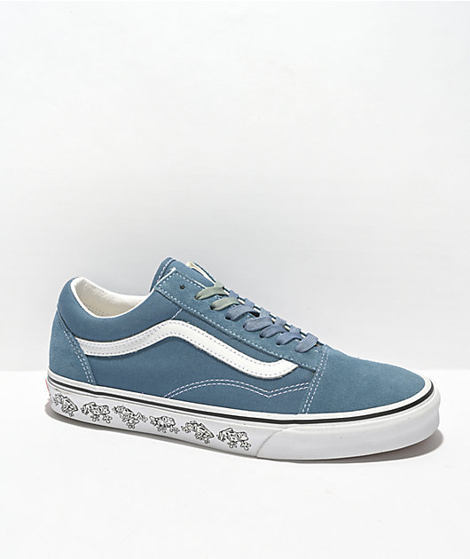Vans Navy Blue Blue Vans Leather Tongue Casual Shoes Vans Boat