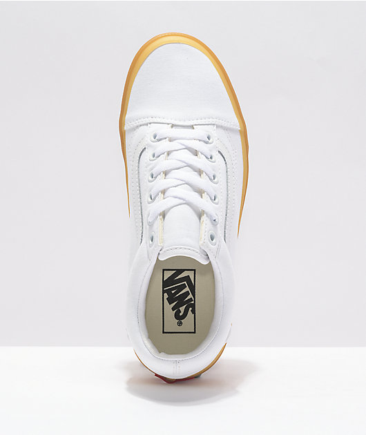 Vans Old Skool White & Gum Skate Shoes