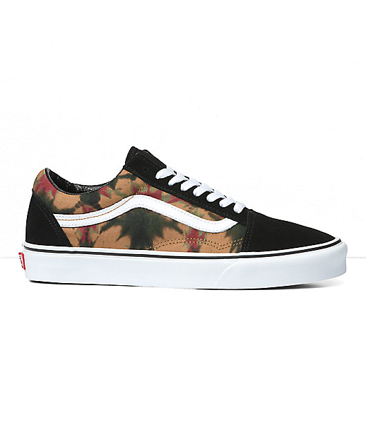 Vans Old Skool Woodland Black Tie Dye Skate Shoes Zumiez