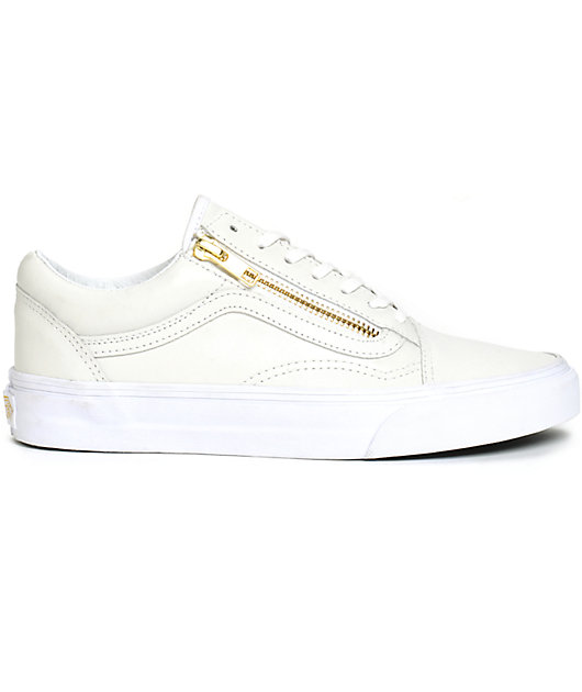 vans white leather shoes