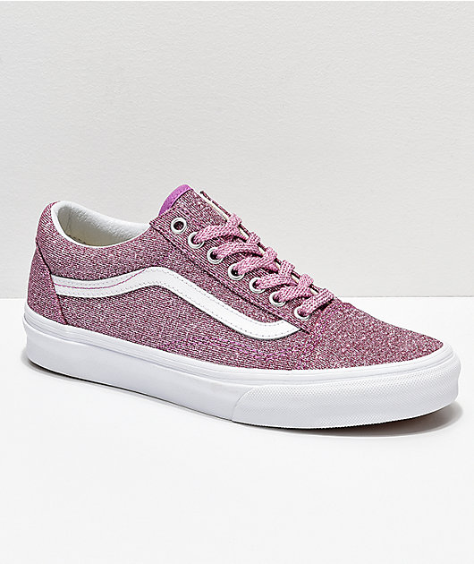 Vans Old Skool zapatos de skate con brillo rosa | Zumiez