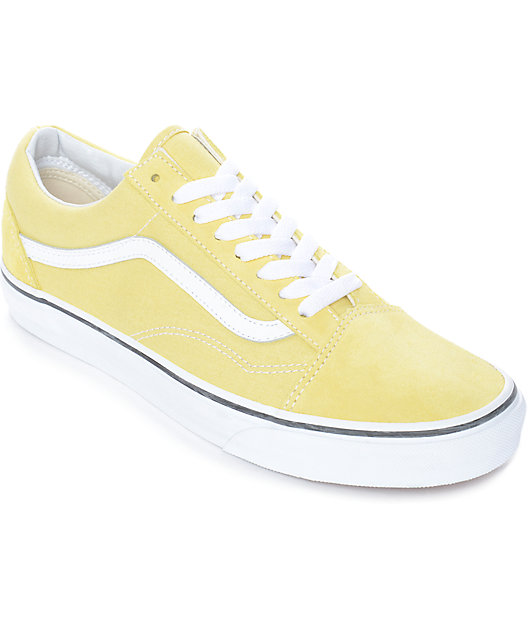 Vans Old Skool zapatos de skate en blanco y color amarillo | Zumiez