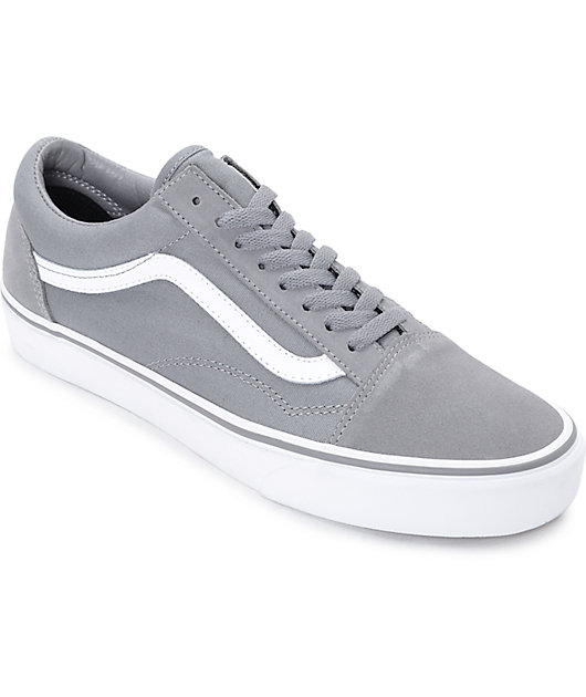 Vans Old Skool zapatos de skate en gris escarchado y blanco real | Zumiez