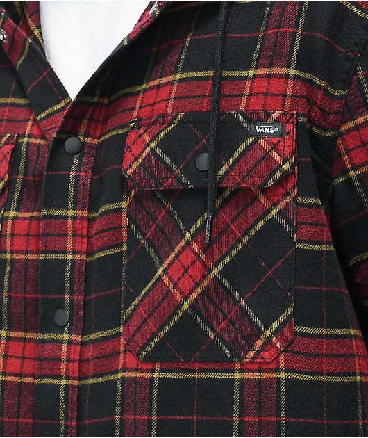 Vans Parkway II Pomegranate & Black Hooded Flannel Shirt | Zumiez