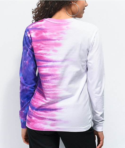 Vans Pink, Purple & White Tie Dye Long Sleeve T-Shirt
