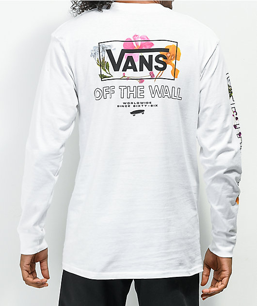 Vans Pressed Floral White Long Sleeve T Shirt Zumiez