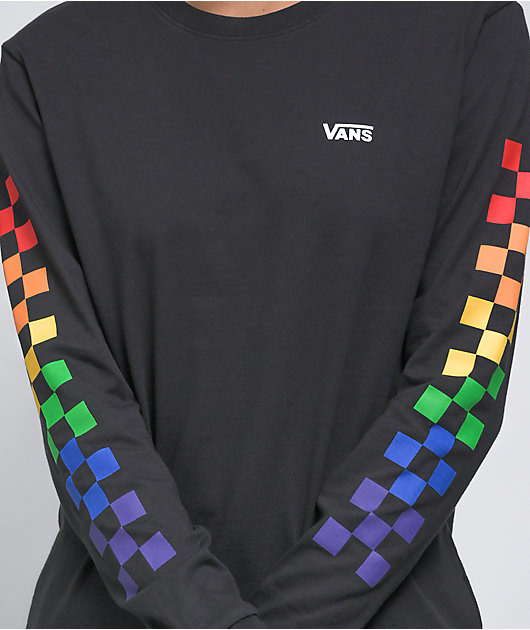 mulighed Normalisering overvåge Vans Pride Prism Black Checkered Long Sleeve T-Shirt