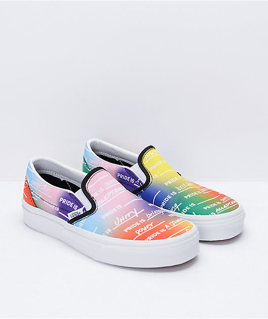 White hot sale rainbow vans