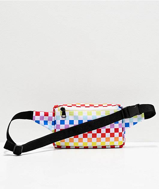 rainbow checkered fanny pack