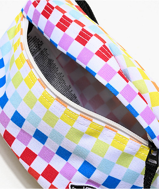 rainbow checkerboard fanny pack
