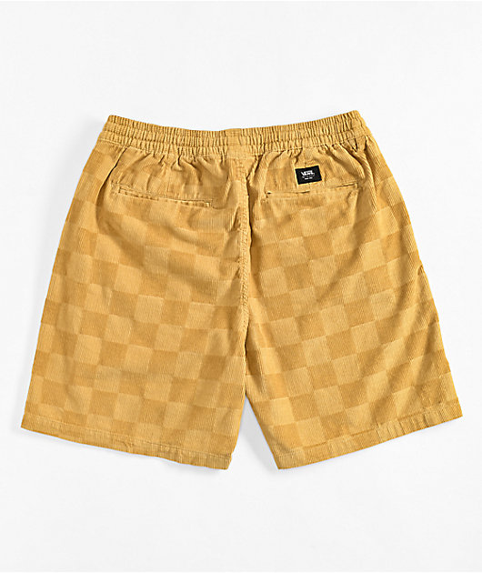 Vans Range Checkered Corduroy Tan Skate Shorts