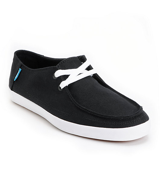 Vans Rata Vulc Black & White Hemp Skate Shoes