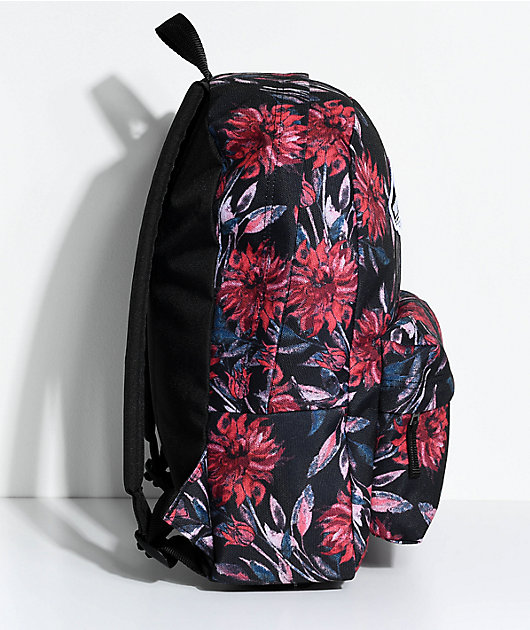 vans realm floral black 22l backpack