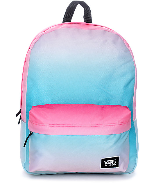 vans pink and blue backpack