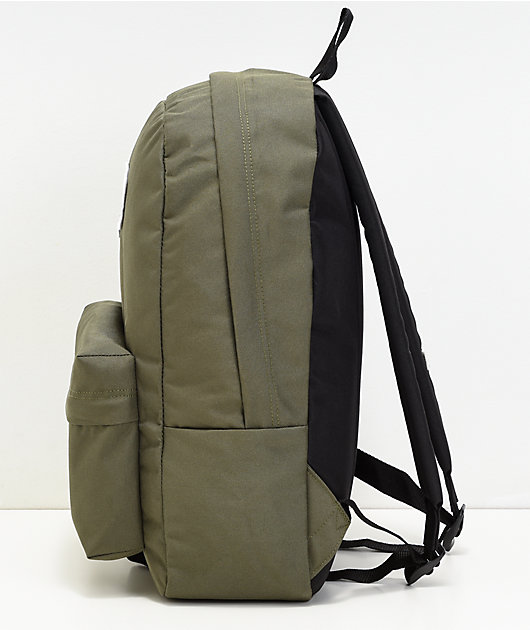 vans olive green backpack