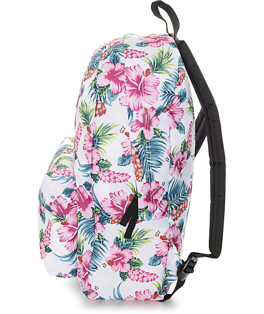 vans realm hawaiian floral backpack