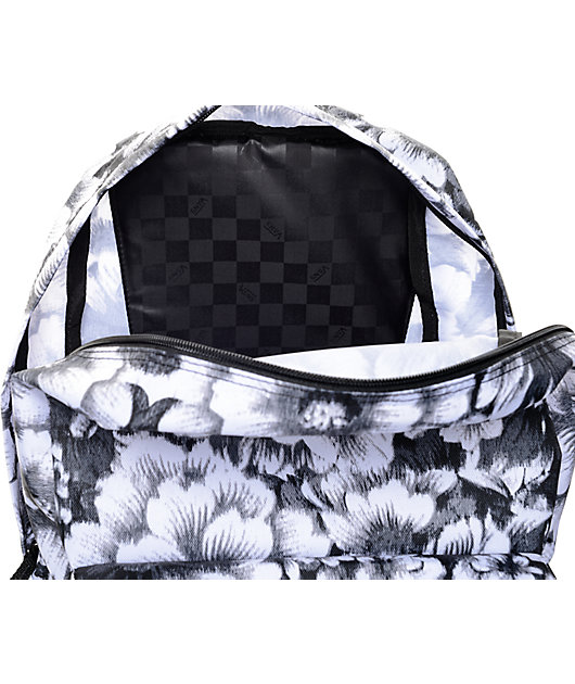 vans realm mono floral backpack