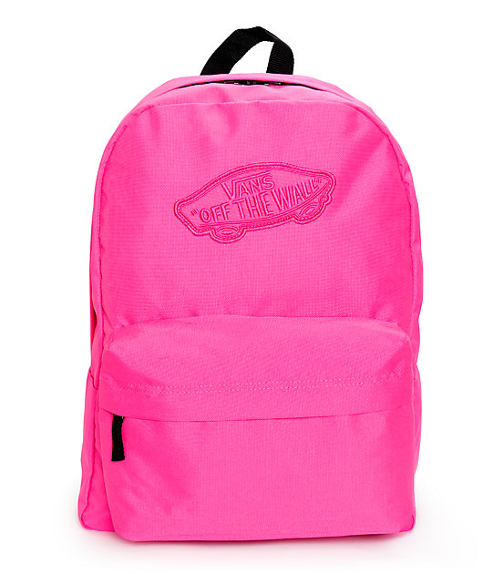 vans neon pink backpack