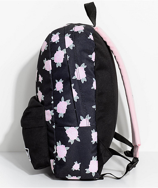 vans realm floral black 22l backpack