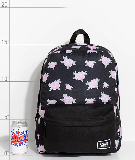 vans realm floral black 22l backpack