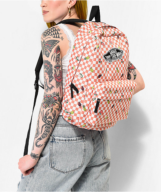 Vans blue clearance checkered backpack